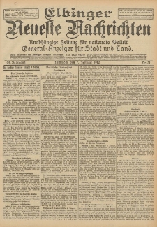 Elbinger Neueste Nachrichten, Nr. 31 Mittwoch 7 Februar 1912 64. Jahrgang