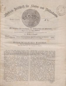 Globus. Illustrierte Zeitschrift für Länder...Bd. XXXIX, Nr.1, 1881