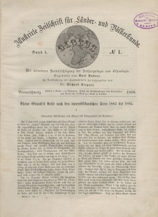 Globus. Illustrierte Zeitschrift für Länder...Bd. L, Nr.1, 1886