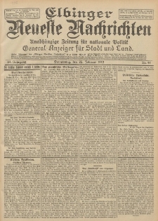 Elbinger Neueste Nachrichten, Nr. 44 Donnerstag 22 Februar 1912 64. Jahrgang