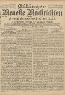Elbinger Neueste Nachrichten, Nr. 50 Donnerstag 29 Februar 1912 64. Jahrgang