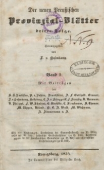 Neue Preussische Provinzial-Blätter, Bd. I, 1858