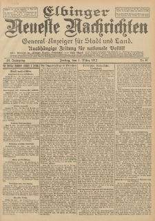 Elbinger Neueste Nachrichten, Nr. 51 Freitag 1 März 1912 64. Jahrgang
