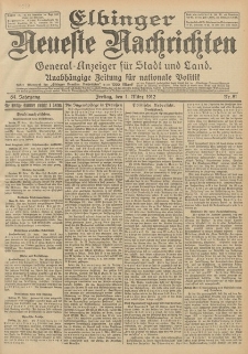 Elbinger Neueste Nachrichten, Nr. 51 Freitag 1 März 1912 64. Jahrgang