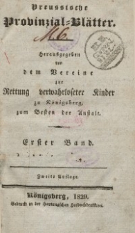 Preussische Provinzial-Blätter, Bd. I, 1829