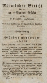 Preussische Provinzial-Blätter, Bd. VI, 1831, (Bericht)