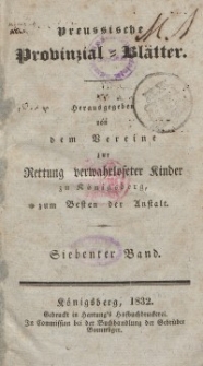 Preussische Provinzial-Blätter, Bd. VII, 1832