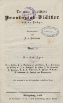 Neue Preussische Provinzial-Blätter, Bd. VI, 1860