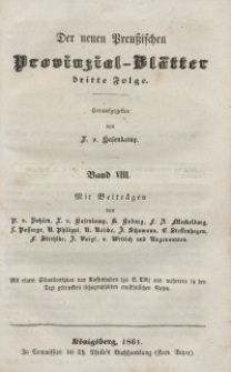 Neue Preussische Provinzial-Blätter, Folge III, Bd. VIII, 1861