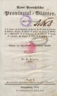 Neue Preussische Provinzial-Blätter, Bd. X, Jahrgang – Juli - Dezember, 1850
