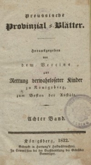 Preussische Provinzial-Blätter, Bd. VIII, 1832