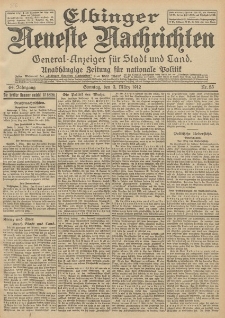 Elbinger Neueste Nachrichten, Nr. 53 Sonntag 3 März 1912 64. Jahrgang