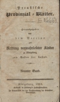 Preussische Provinzial-Blätter, Bd. IX, 1833