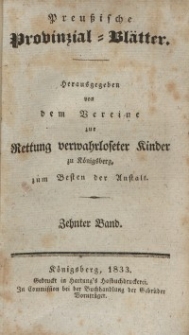 Preussische Provinzial-Blätter, Bd. X, 1833