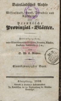 Preussische Provinzial-Blätter, Bd. XXI, 1839