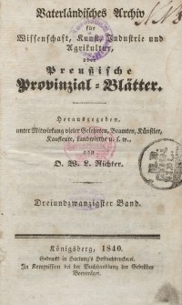 Preussische Provinzial-Blätter, Bd. XXIII, 1840