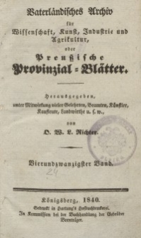 Preussische Provinzial-Blätter, Bd. XXIV, 1840