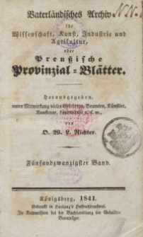 Preussische Provinzial-Blätter, Bd. XXV, 1841