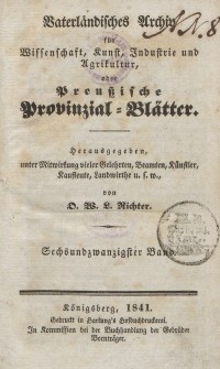 Preussische Provinzial-Blätter, Bd. XXVI, 1841