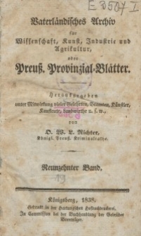 Preussische Provinzial-Blätter, Bd. XIX, 1838