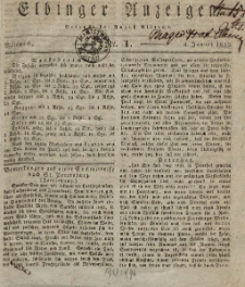 Elbinger Anzeigen, Nr. 1. Mittwoch, 4. Januar 1832