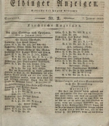 Elbinger Anzeigen, Nr. 2. Sonnabend, 7. Januar 1832