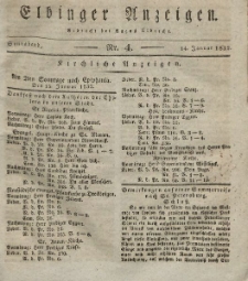 Elbinger Anzeigen, Nr. 4. Sonnabend, 14. Januar 1832