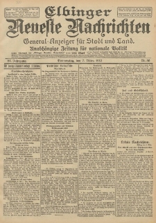 Elbinger Neueste Nachrichten, Nr. 56 Donnerstag 7 März 1912 64. Jahrgang