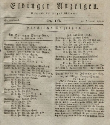Elbinger Anzeigen, Nr. 16. Sonnabend, 25. Februar 1832