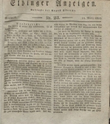 Elbinger Anzeigen, Nr. 23. Mittwoch, 21. März 1832