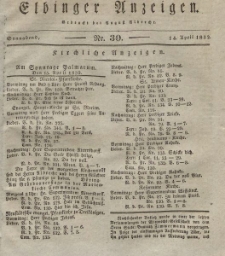 Elbinger Anzeigen, Nr. 30. Sonnabend, 14. April 1832