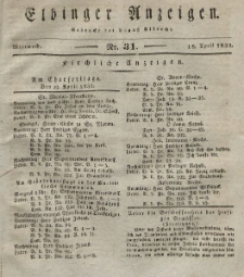 Elbinger Anzeigen, Nr. 31. Mittwoch, 18. April 1832