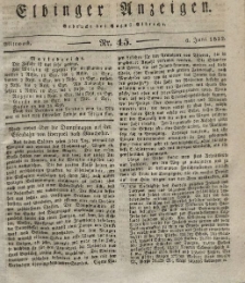 Elbinger Anzeigen, Nr. 45. Mittwoch, 6. Juni 1832