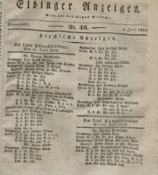 Elbinger Anzeigen, Nr. 46. Sonnabend, 9. Juni 1832