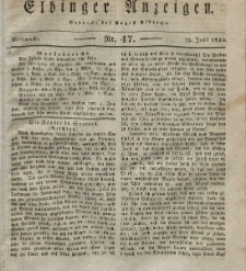 Elbinger Anzeigen, Nr. 47. Mittwoch, 13. Juni 1832