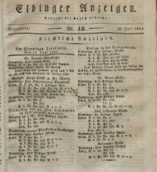 Elbinger Anzeigen, Nr. 48. Sonnabend, 16. Juni 1832