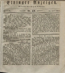 Elbinger Anzeigen, Nr. 49. Mittwoch, 20. Juni 1832