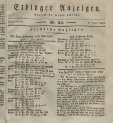 Elbinger Anzeigen, Nr. 54. Sonnabend, 7. Juli 1832