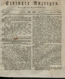 Elbinger Anzeigen, Nr. 57. Mittwoch, 18. Juli 1832