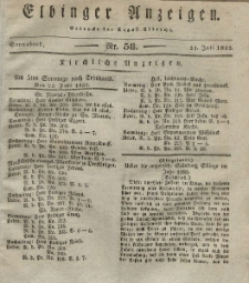 Elbinger Anzeigen, Nr. 58. Sonnabend, 21. Juli 1832