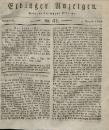 Elbinger Anzeigen, Nr. 61. Mittwoch, 1. August 1832