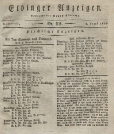 Elbinger Anzeigen, Nr. 62. Sonnabend, 4. August 1832