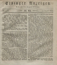 Elbinger Anzeigen, Nr. 65. Mittwoch, 15. August 1832