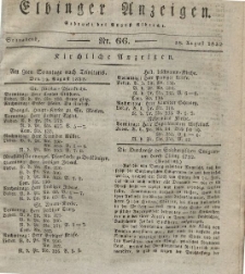 Elbinger Anzeigen, Nr. 66. Sonnabend, 18. August 1832