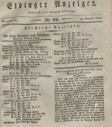 Elbinger Anzeigen, Nr. 68. Sonnabend, 25. August 1832