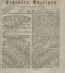 Elbinger Anzeigen, Nr. 71. Mittwoch, 5. September 1832