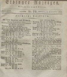 Elbinger Anzeigen, Nr. 72. Sonnabend, 8. September 1832