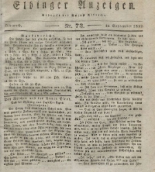 Elbinger Anzeigen, Nr. 73. Mittwoch, 12. September 1832
