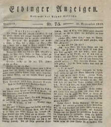 Elbinger Anzeigen, Nr. 75. Mittwoch, 19. September 1832
