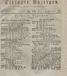 Elbinger Anzeigen, Nr. 76. Sonnabend, 22. September 1832